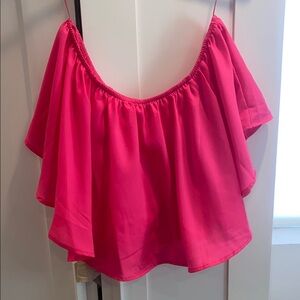 Women's Pink Off-Shoulder Top